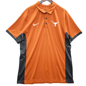 University of Texas Nike Polo Shirt Mens XL Orange Dri Fit Longhorns Football
